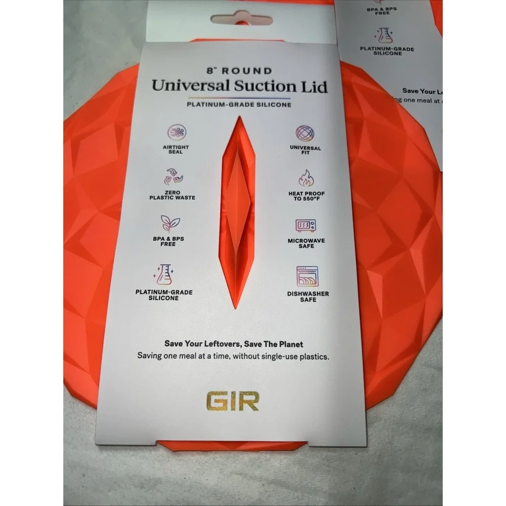 GIR 5‑Piece Silicone Suction Lids Set Platinum ‑Grade Universal Round Covers